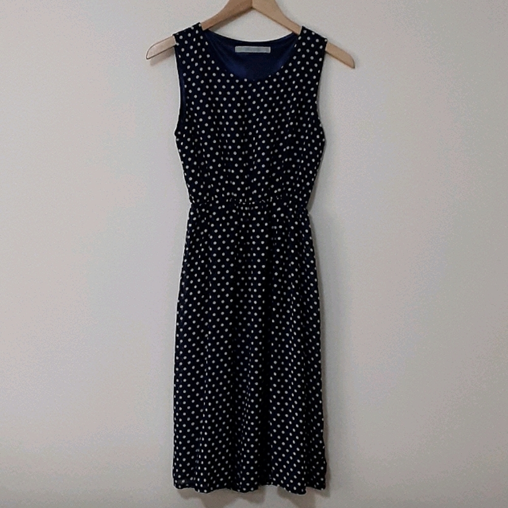 Lily Rain Navy Polka Dot Dress